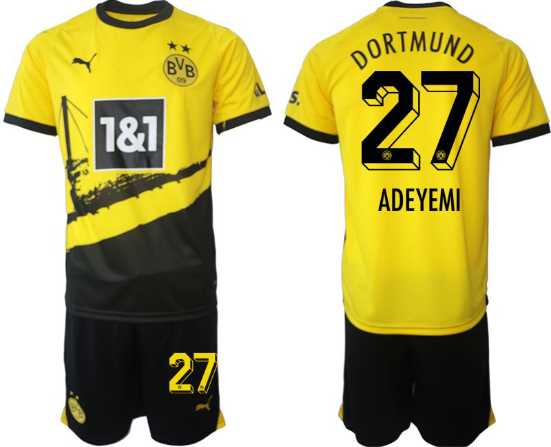Men 2023-2024 Club Borussia Dortmund home yellow #27 Soccer Jersey